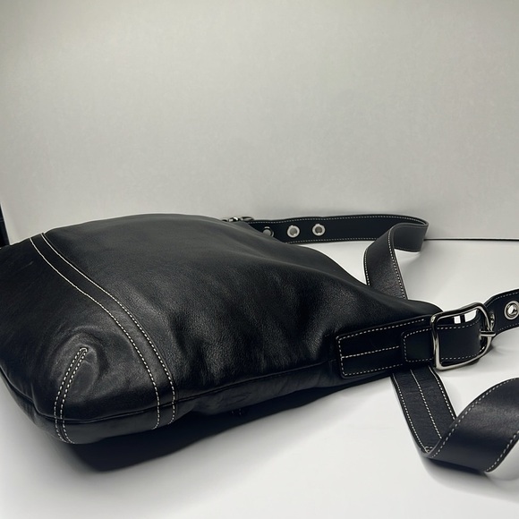 Coach Smooth Black Leather D06S-1414 Large Shoulder Crossbody Bag - Picture 9 of 12